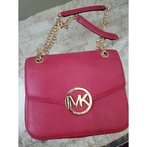 Michael Kors Crossbody Fulton Pink Leather Small Bag